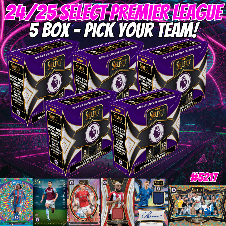 Break 5217 - 24/25 Select Premier League Hobby - 5 Box - Pick Your Team!