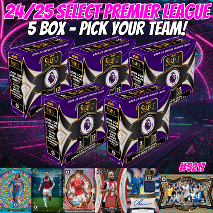 Break 5217 - 24/25 Select Premier League Hobby - 5 Box - Pick Your Team!
