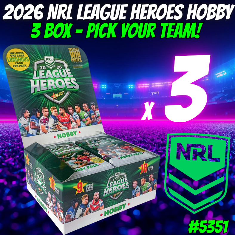 Break 5351 - 2026 NRL League Heroes HOBBY - 3 Box - Pick Your Team!
