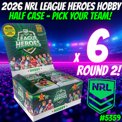 Break 5359 - 2026 NRL League Heroes HOBBY - HALF CASE - Pick Your Team! Round 2!