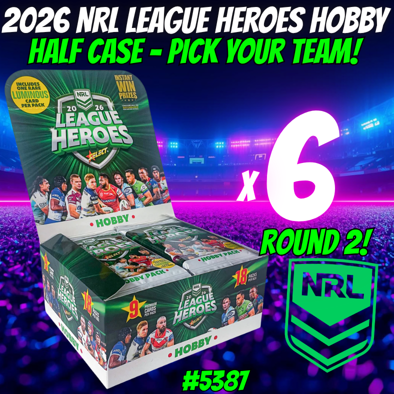 Break 5387 - 2026 NRL League Heroes HOBBY - HALF CASE - Pick Your Team! ROUND 2!