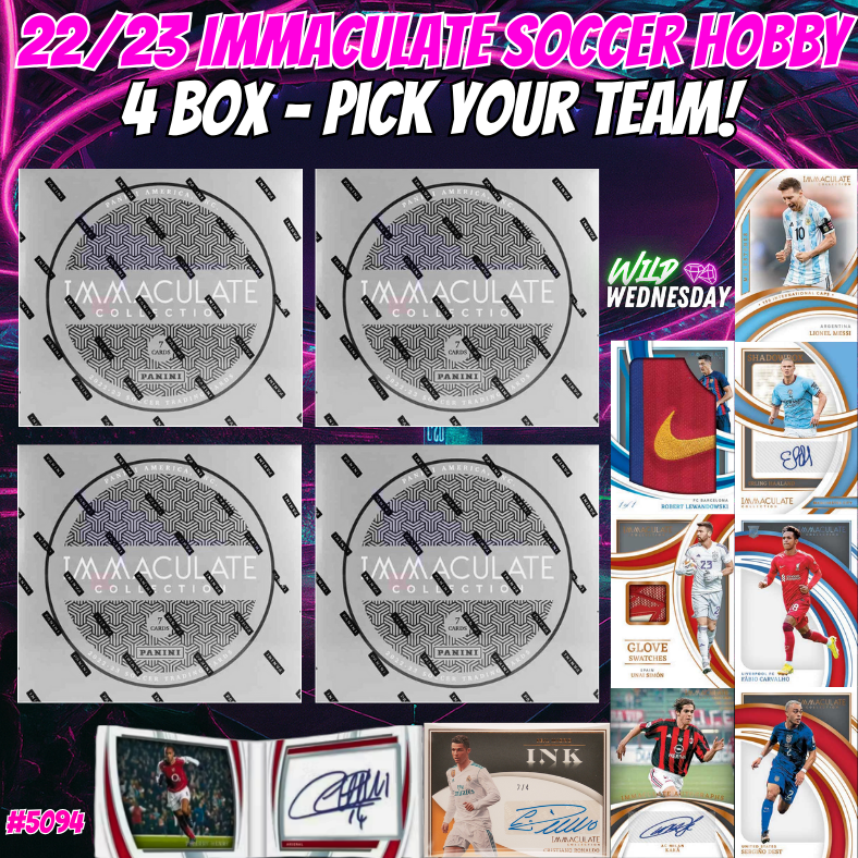 Break 5094 - 22/23 Immaculate Soccer Hobby - 4 Box - Pick Your Team!