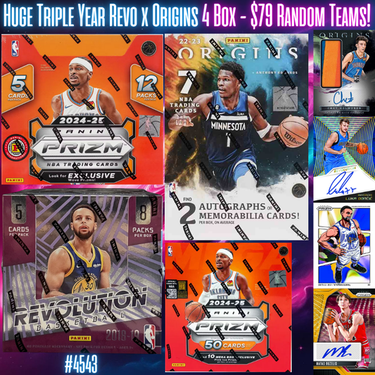 Break 4543 - NBA Triple Year Origins x Revo x Prizm 4 Box - $79 Random Teams!