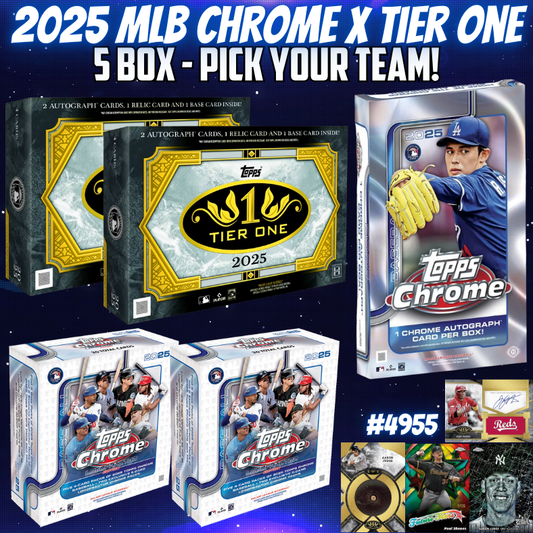 Break 4955 - 2025 MLB Chrome x Tier One - 5 Box - Pick Your Team!