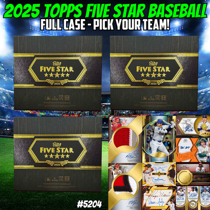 Break 5204 - 2025 Topps Five Star Baseball - FULL CASE - Pick Your Team!