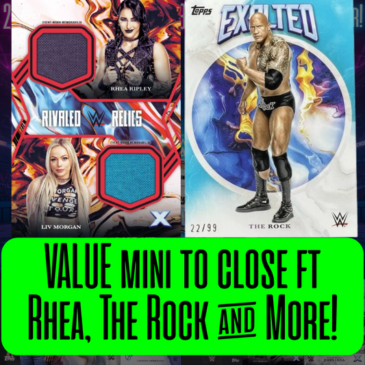 VALUE mini to CLOSE ft Rhea, The Rock & More Break 5477 - 2025 Topps WWE EXALTED 3 Box - PYS!