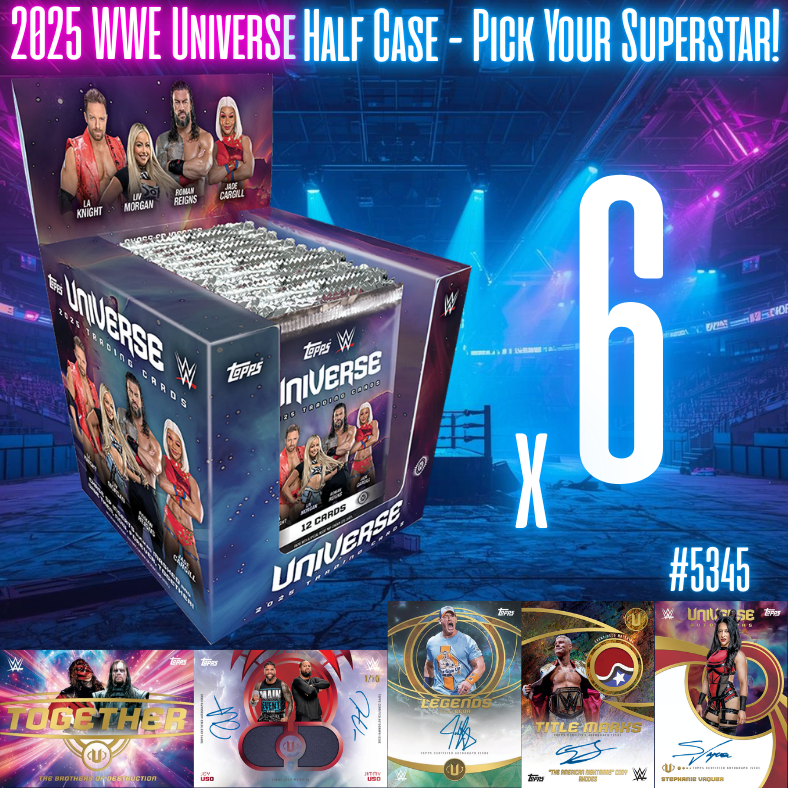 Break 5345 - 2025 WWE Universe - RELEASE DAY HALF CASE - Pick Your Superstar!