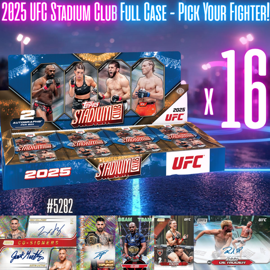 Break 5282 - 2025 Topps UFC Stadium Club FULL CASE - 16 Boxes - Pick Your Fighter!