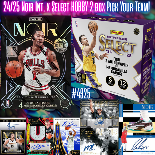 Break 4925 - NBA 24/25 Noir Int. Hobby x Select Hobby - Pick Your Team!