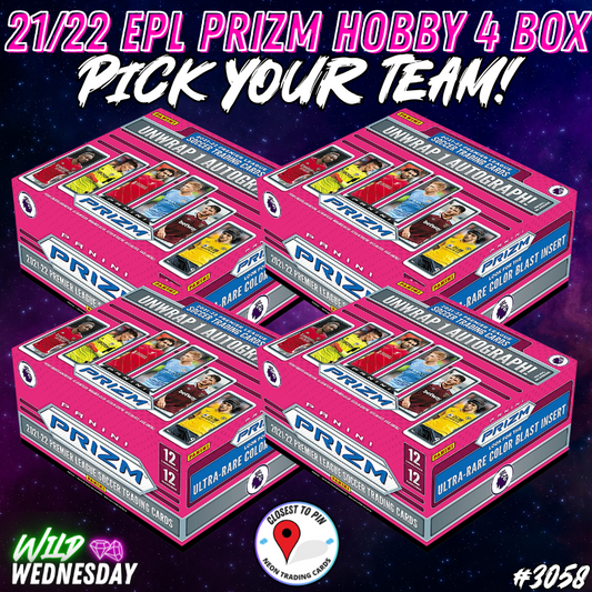 Break 3058 - 21/22 EPL Prizm Hobby 4 Box - Pick Your Team/Player!