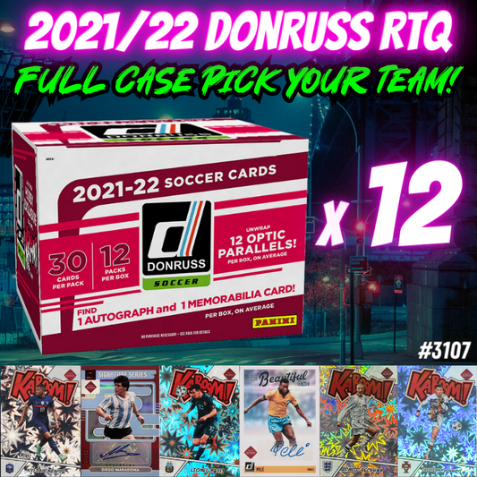 Break 3107 - 2021/22 Donruss Road to Qatar FULL CASE - Pick Your Team!
