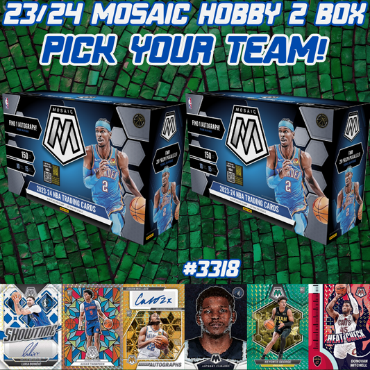 Break 3318 - NBA 23/24 Mosaic Hobby 2 Box - Pick Your Team!