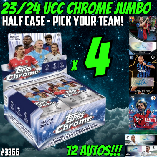 Break 3366 - 23/24 UEFA Club Comp. Chrome JUMBO - Half Case - Pick Your Team!