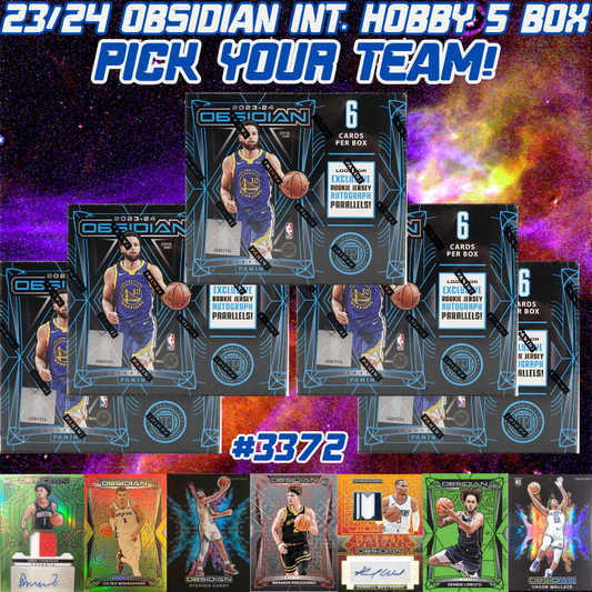 Break 3372 - 23/24 NBA Obsidian International Hobby - 5 Box Pick Your Team!