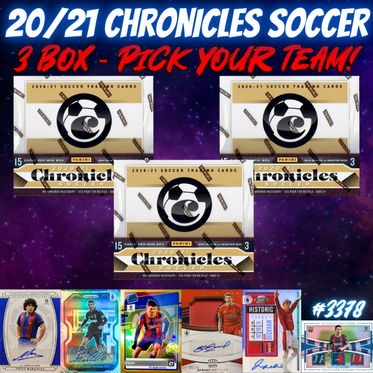 Break 3378 - 20/21 Panini Chronicles Soccer Hobby - 3 Box - Pick Your Team!