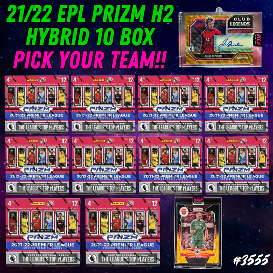 Break 3555 - 21/22 EPL Prizm H2 Hybrid - 10 Boxes - Pick Your Team!