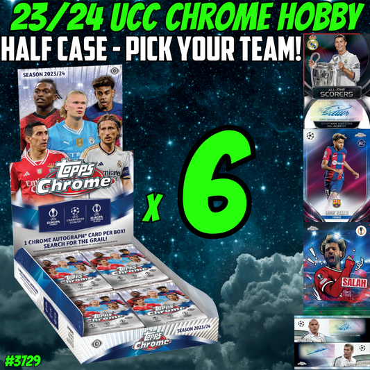 Break 3729 - 23/24 Topps UCC Chrome Hobby - Half Case - Pick Your Team!