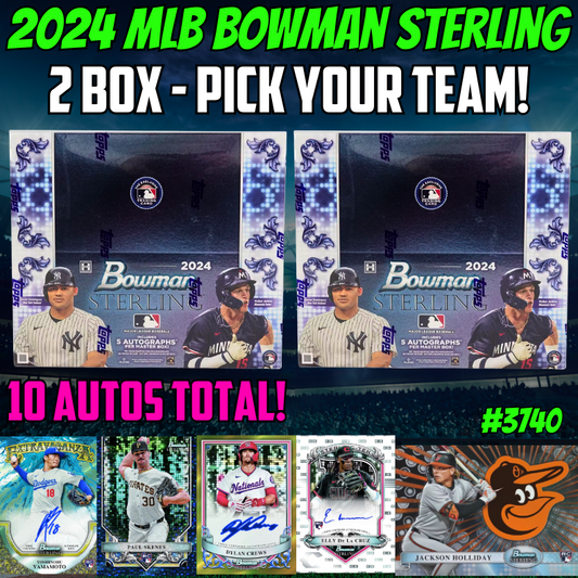 Break 3740 - 2024 Bowman Sterling Hobby - 2 Box - Pick Your Team!