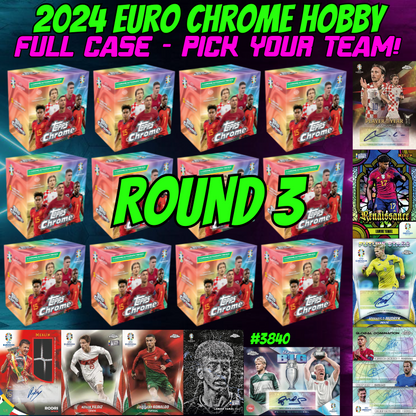 Break 3840 - 2024 Euro Chrome Hobby FULL CASE - 12 Boxes - Pick Your Team - ROUND 3