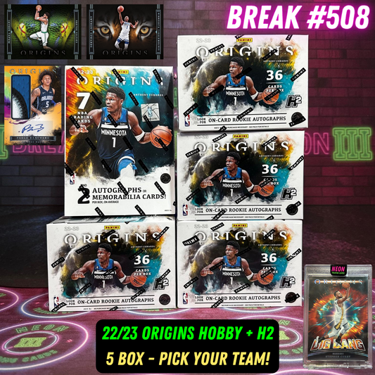 Break 508 - NBA 22/23 Origins Hobby + H2 - 5 Box Pick Your Team!
