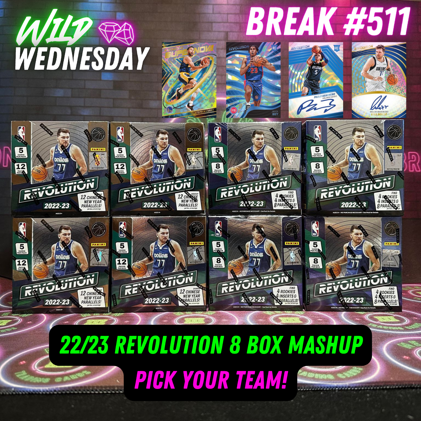 Break 511 - NBA 22/23 Revolution 8 Box Mashup - Pick Your Team!