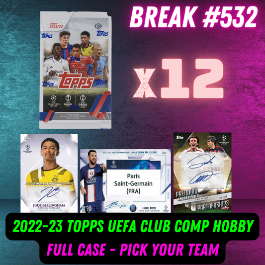 Break 532 - 22/23 Topps UEFA Club Competition Hobby - FULL CASE - Pick Your Team