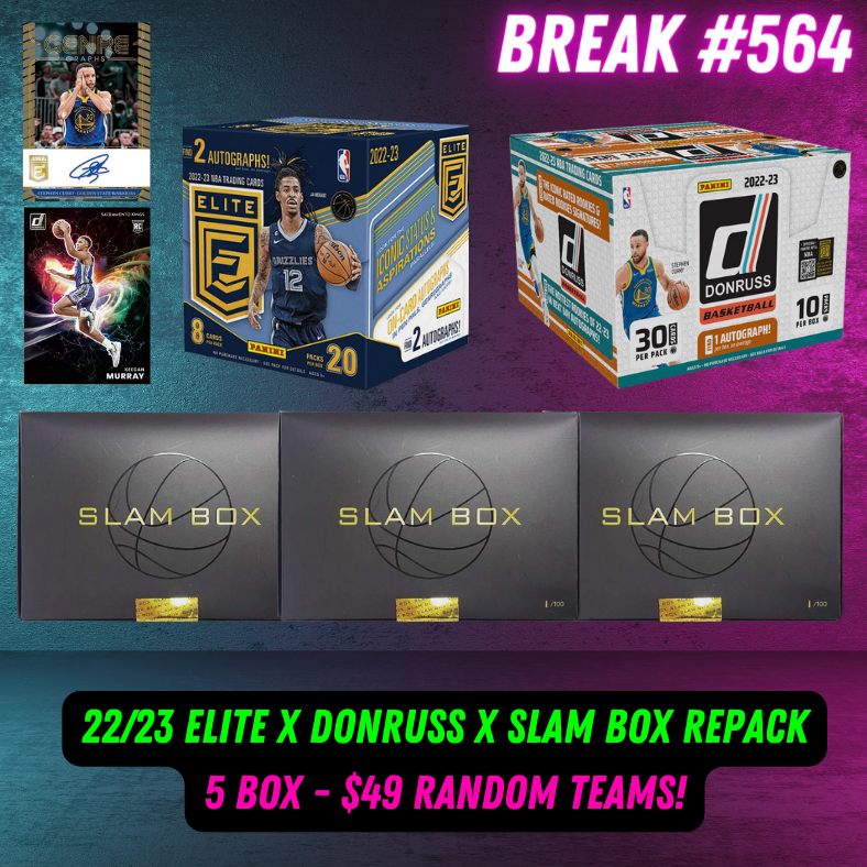 Break 564 - NBA 22/23 Slam Box Repack Mixer ft Elite & Donruss Hobby - 5 Box Random Teams!