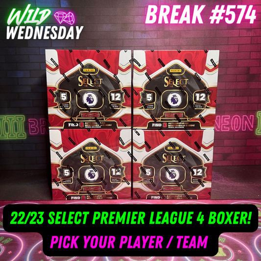 Break 574 - 22/23 Select Premier League Hobby 4 Box Pick Your Player / Team