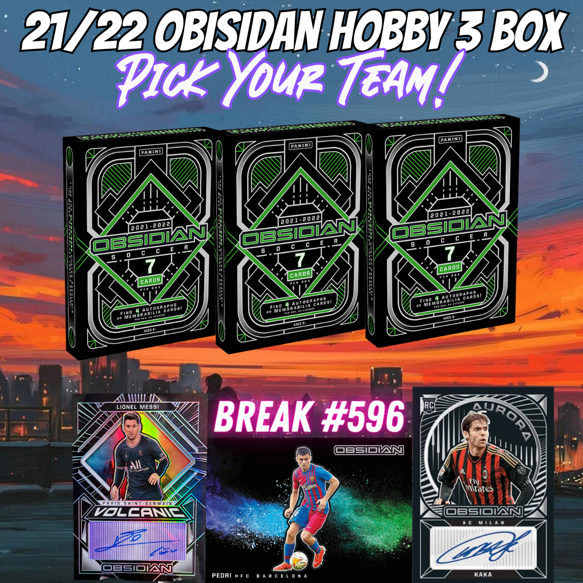 Break 596 - 21/22 Obsidian Hobby 3 Box - Pick Your Team!
