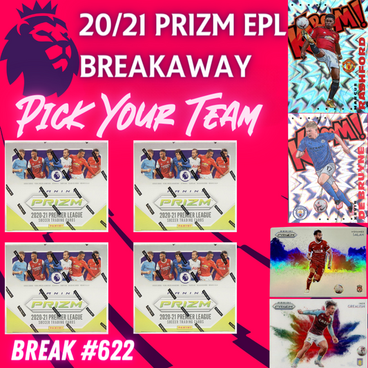 Break 622 - 20/21 EPL Prizm Breakaway 4 Box Pick Your Team