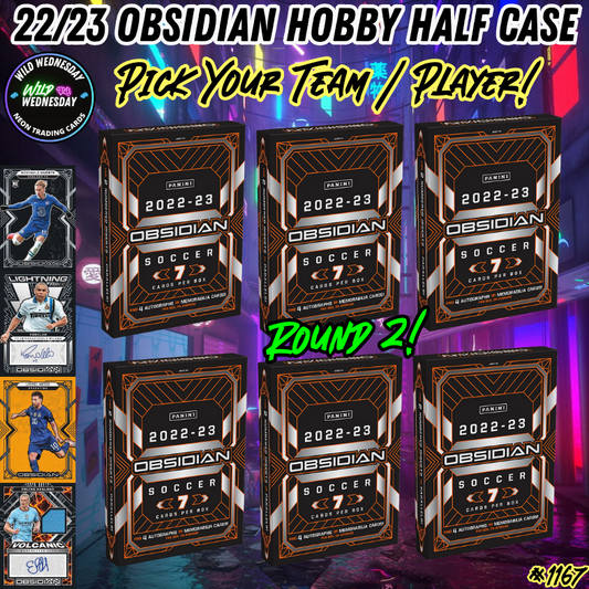 Break 1167 - 22/23 Obsidian Soccer Hobby HALF CASE #2 - Pick Your Team/Player!