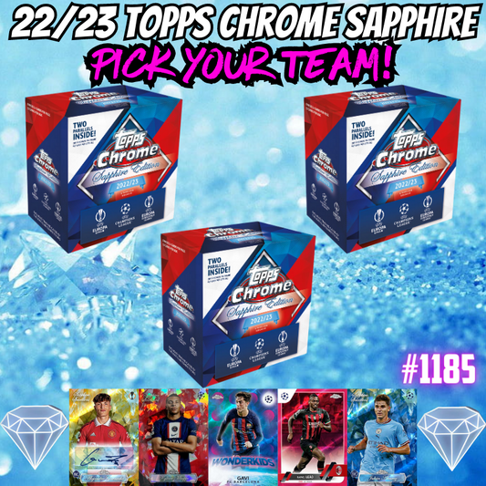 Break 1185 - 22/23 UCC Chrome Sapphire Hobby 3 Box - Pick Your Team!