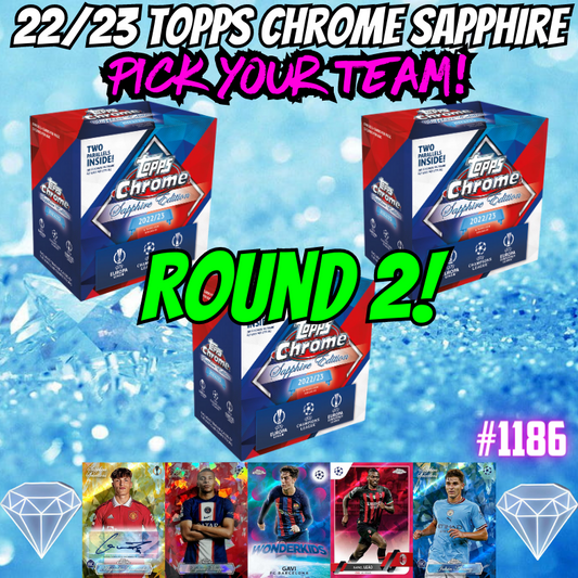 Break 1186 - 22/23 UCC Chrome Sapphire Hobby 3 Box - Pick Your Team ROUND 2!