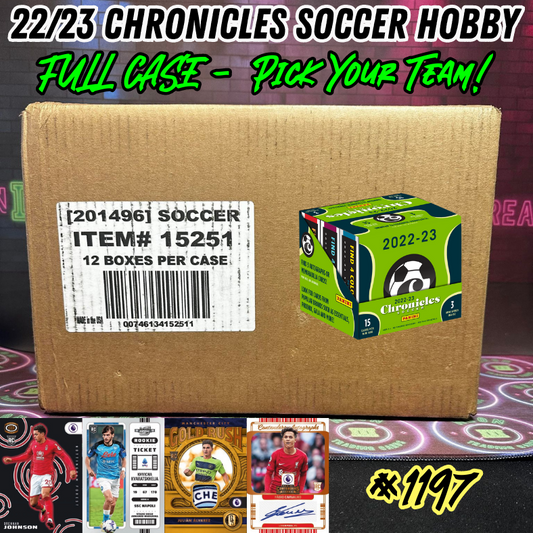 Break 1197 - 22/23 Chronicles Soccer Hobby FULL CASE - Pick Your Team/Player!