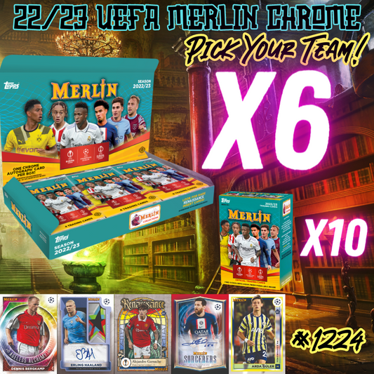 Break 1224 - 22/23 Merlin Chrome Hobby Half Case + 10 Blasters - Pick Your Team/Player!