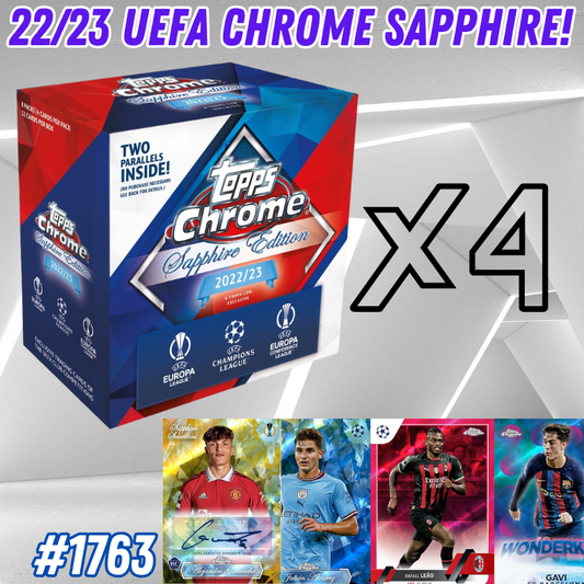 Break 1763 - 22/23 Topps UEFA Chrome Sapphire Edition - 4 Box - Pick Your Player / Team