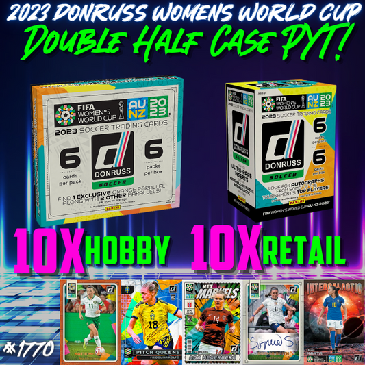 Break 1770 - 2023 Panini Donruss Women's World Cup - Double Half Case - Hobby x Retail 20 Boxer - Pick Your Team