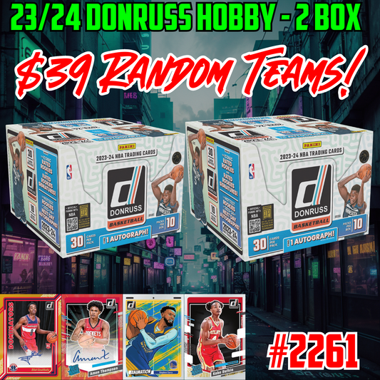 Break 2261 - NBA 23/24 Donrurss Hobby 2 Box - $39 Random Teams!