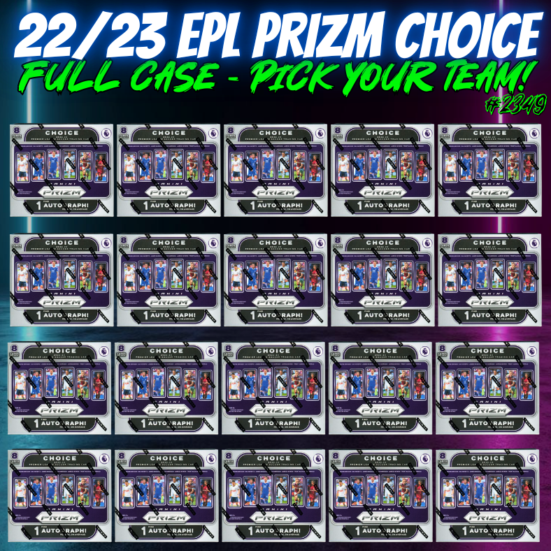 Break 2349 - 22/23 Panini Prizm EPL CHOICE - Full Case - 20 Boxes - Pick Your Player / Team