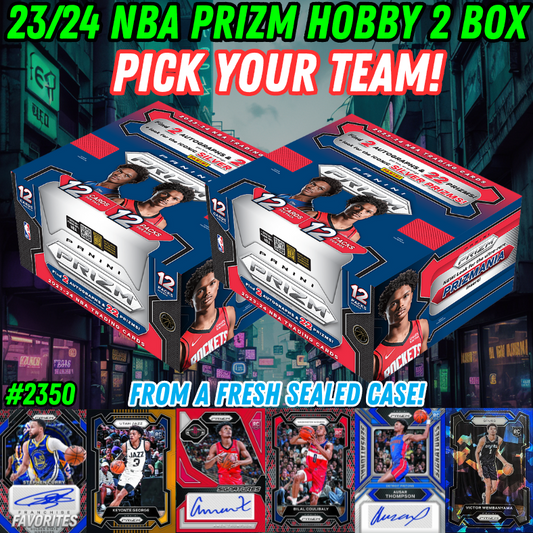 Break 2350 - NBA 23/24 Prizm Hobby 2 Box - Pick Your Team!