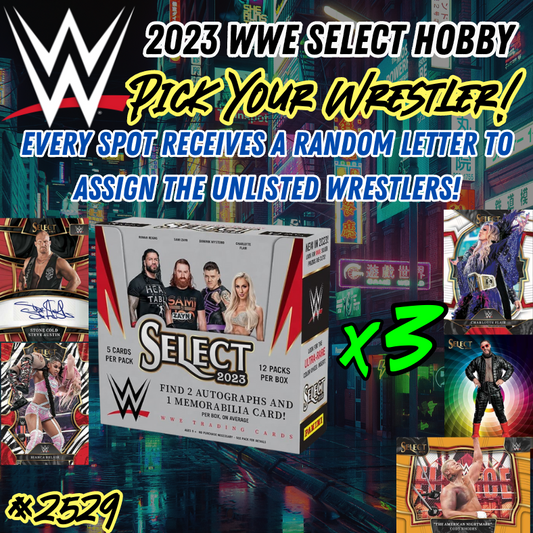 Break 2529 - 2023 WWE Select Hobby - 3 Box  - Pick Your Team!