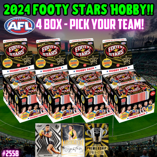Break 2558 - Select 2024 AFL Footy Stars HOBBY - 4 Box - Pick Your Team!