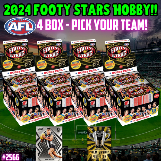 Break 2566 - Select 2024 AFL Footy Stars HOBBY - 4 Box - Pick Your Team!