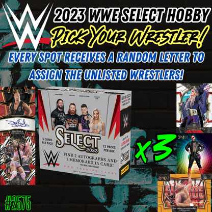 Break 2575 - 2023 WWE Select Hobby - 3 Box  - Pick Your Team!