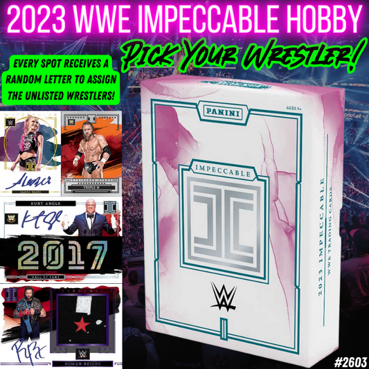 Break 2603 - 2023 WWE Impeccable Hobby - Pick Your Wrestler + Random Letter