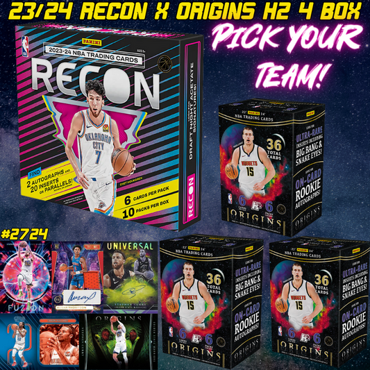 Break 2724 - NBA 23/24 Recon Hobby x Origins H2 4 Box - Pick Your Team!