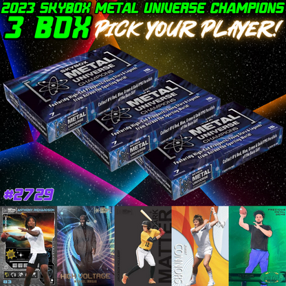 Break 2729 - 2023 Upper Deck Skybox Metal Universe Champions Hobby - 3 Box - Pick Your Team