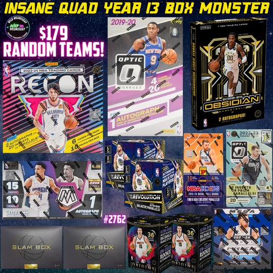 Break 2762 - INSANE NBA Quad Year 13 Box Monster Mashup - $179 Random Teams!