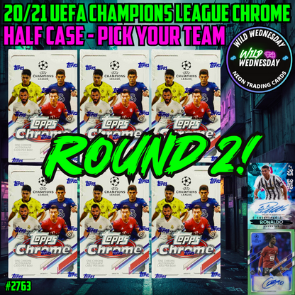Break 2763 - 20/21 Topps UEFA Champions League Chrome HOBBY - Half Case - 6 Boxes - Pick Your Team ROUND 2!