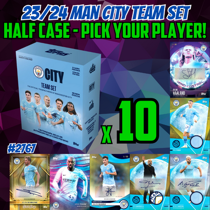 Break 2767 - 23/24 Topps Manchester City Team Set - Half Case - 10 Boxes - Pick Your Player!